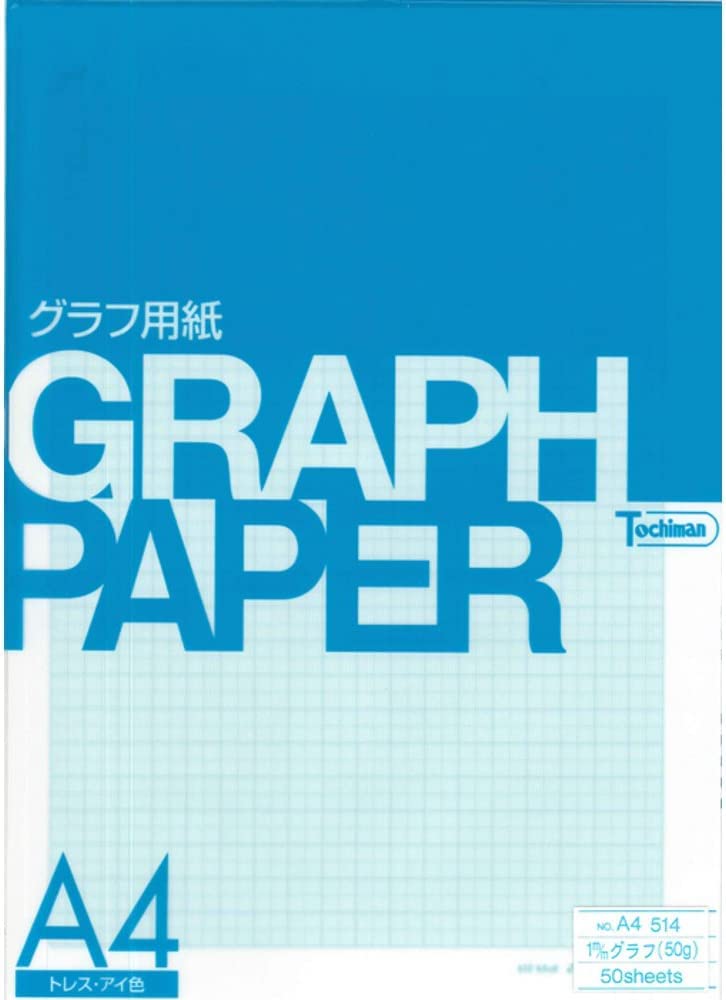 SAKAE A4-514 Technical Paper Graph Paper, A4, 0.04 inch (1 mm), Grid Tracing Paper, 50 Sheets, Eye Color