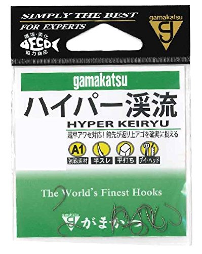 Gamakatsu 67530 Single Hook, A1, Hyper Mountain Streams, Brown, No. 7, 12 Pieces