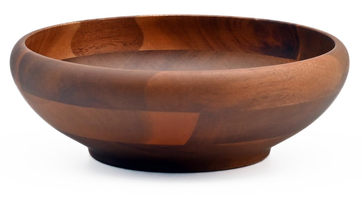 Swanson Shoji NB-201 Universal Bowl, Wooden Acacia, S, Diameter 5.5 x Height 2.0 inches (14 x 5 cm), Brown Bowl, Natural Wood
