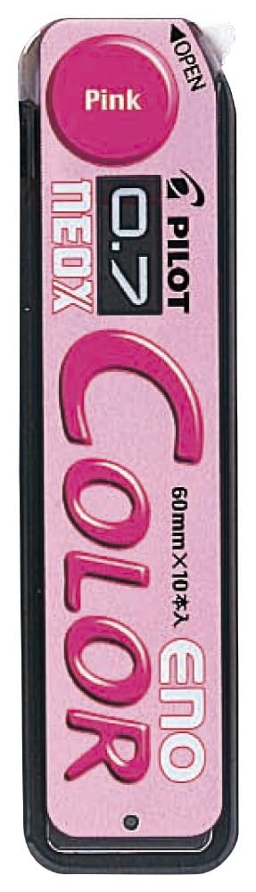 Pilot Color Mechanical Pencil Lead Eno, 0.7mm, Pink, 10 Leads (HRF7C-20-P)