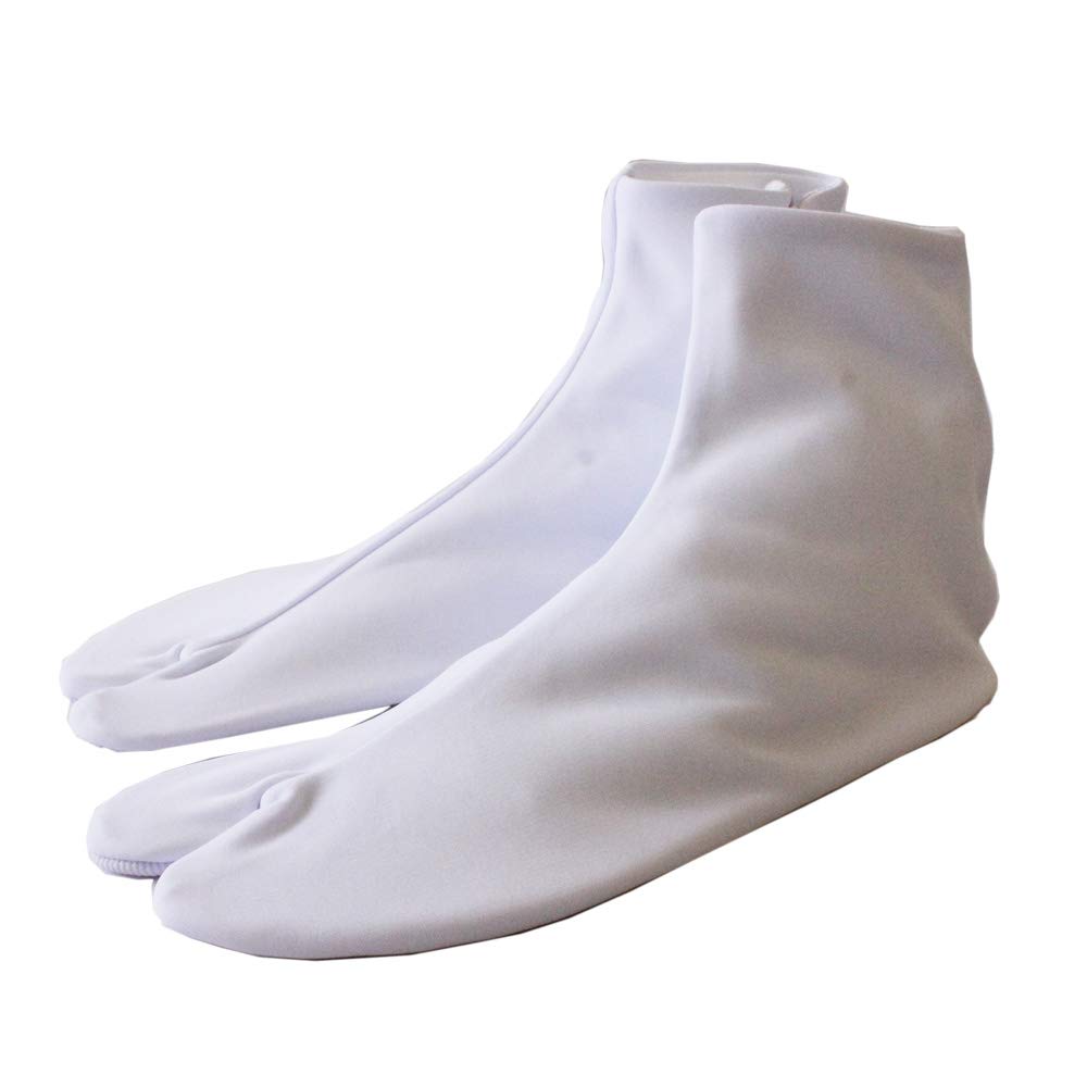 Orishouren Toray Non Iron Adult Japanese Kimono Tabi Socks with 5 Kohaze Clasps White M