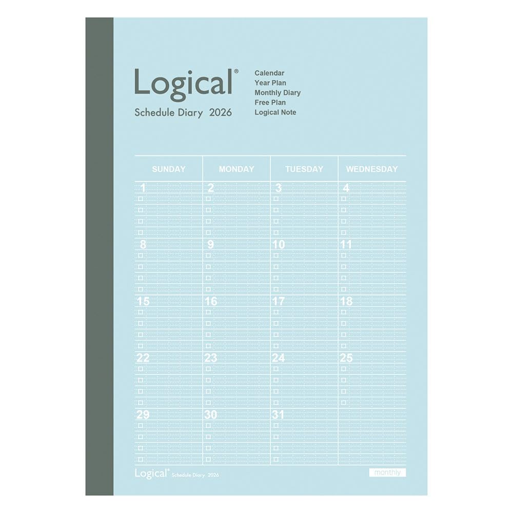 Nakabayashi Logical Diary 2026 Monthly Note Type A/B6/Blue NS-B602-26AB