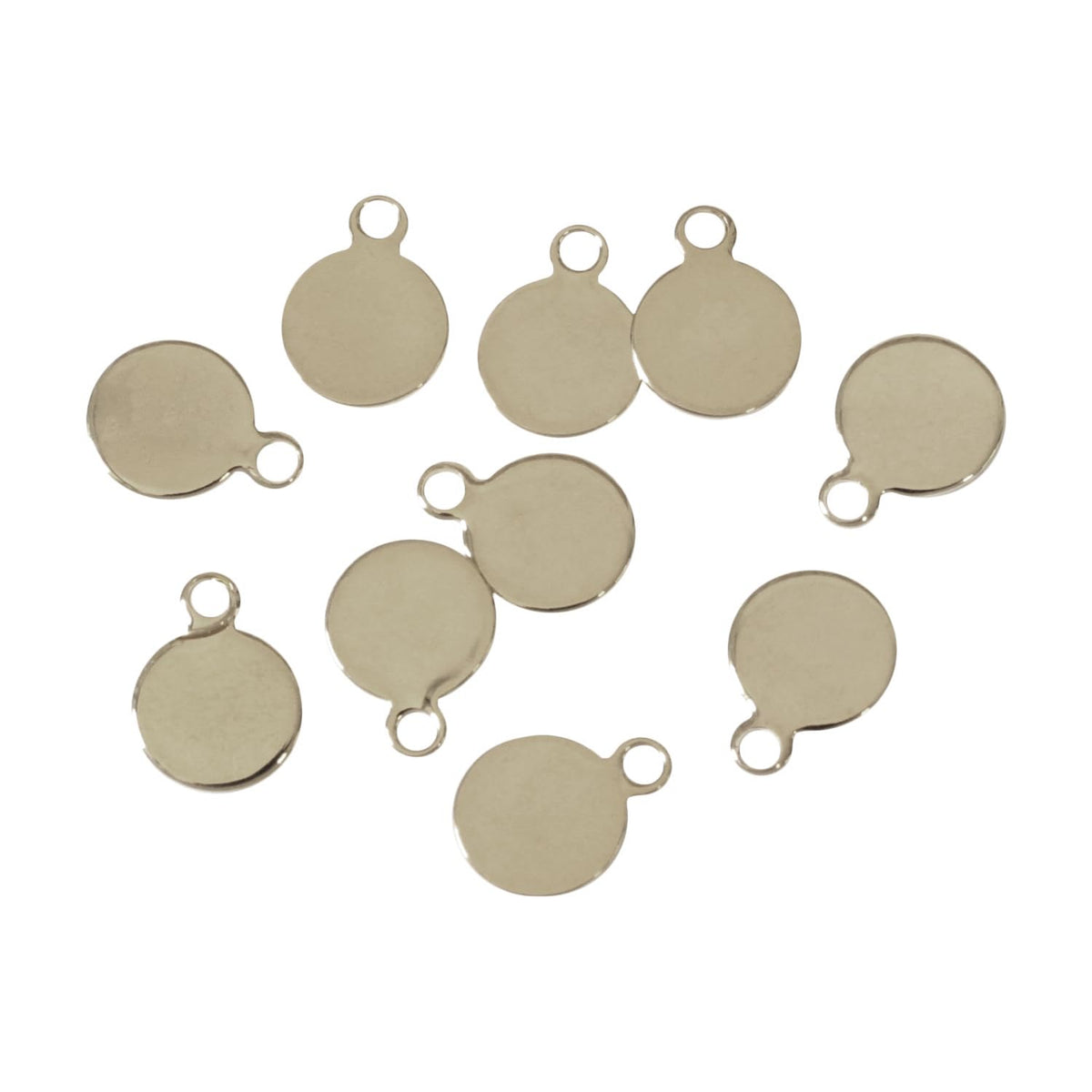 Japan String Button Trade (Nippon Chuko) Sticking Plate with Can, 0.4 inches (10 mm), Pack of 10, Silver KE848-S