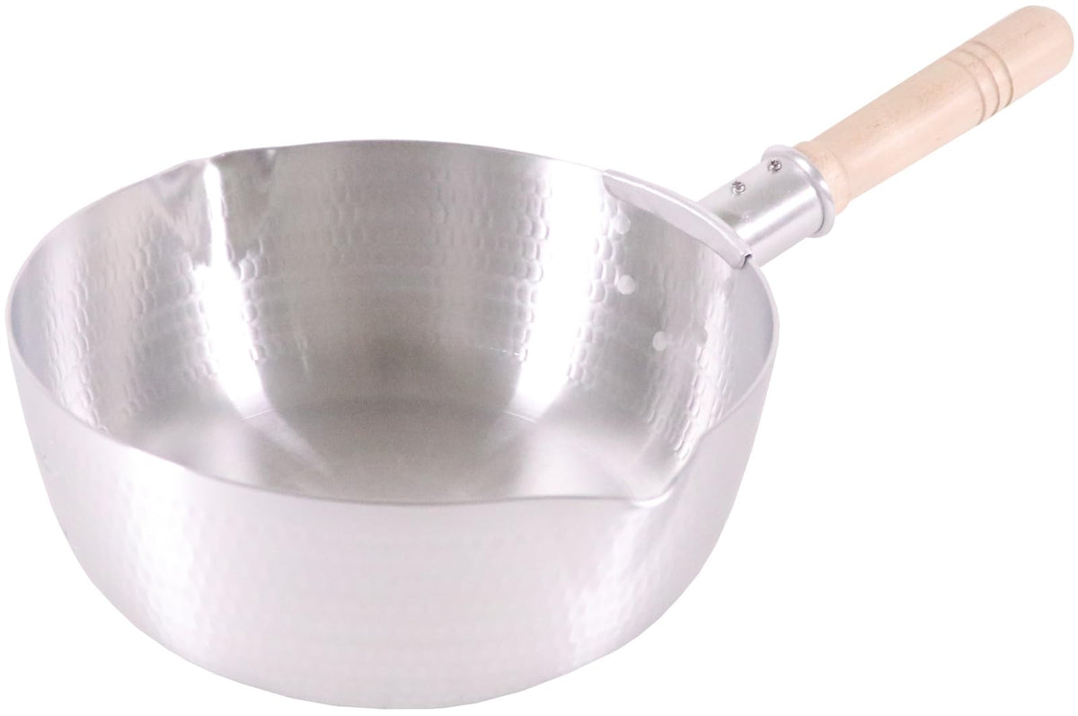 Nakao Aluminum Hammered Yukihira Pot with Scale 8.9 inches (22.5 cm), Double Mouth