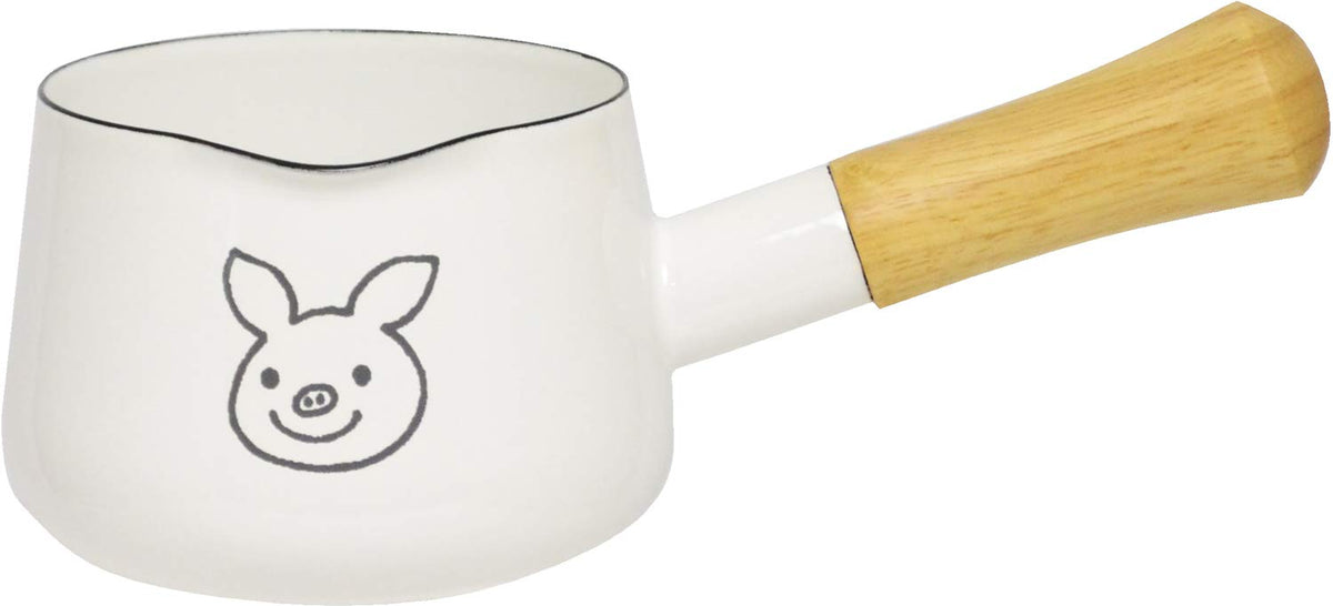 Gejinsha 78763-6 LuckyPig Home Milk Pan, 4.7 inches (12 cm), White