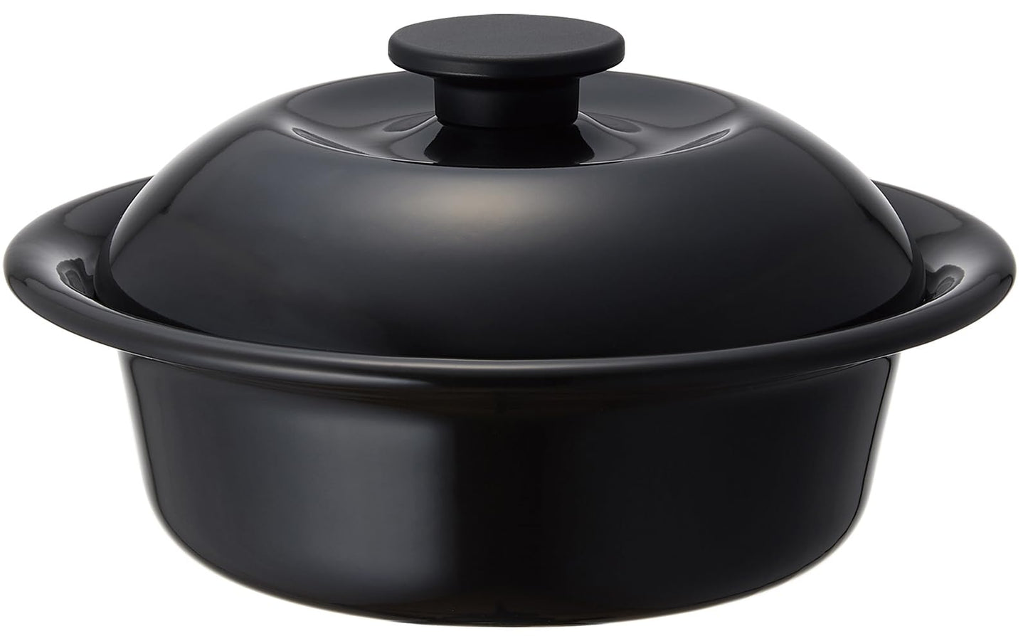 Nodahoro KO-21BK Heat-Resistant Enamel Pot, Gas Fire/Induction Compatible, Large, Single Person, Ramen, Udon, Made in Japan, Individual, Coconabe, Shibukuro