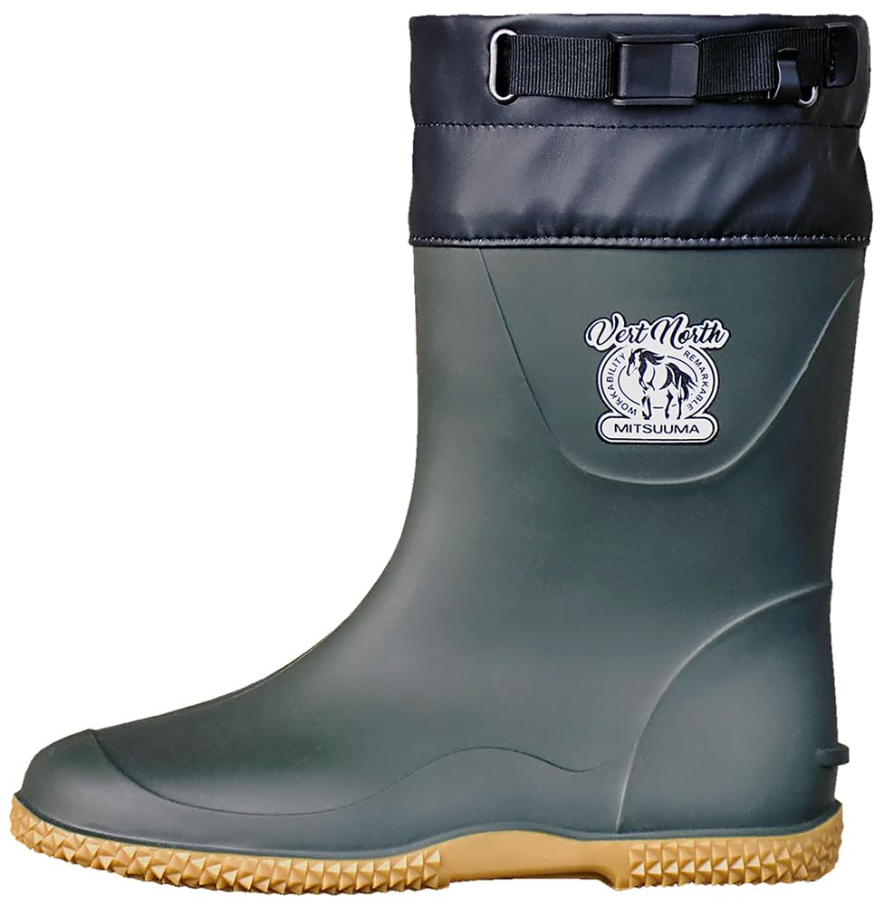 MITSUUMA(ミツウマ) Men's rain Boots Shoe, Khaki, 25.0 cm