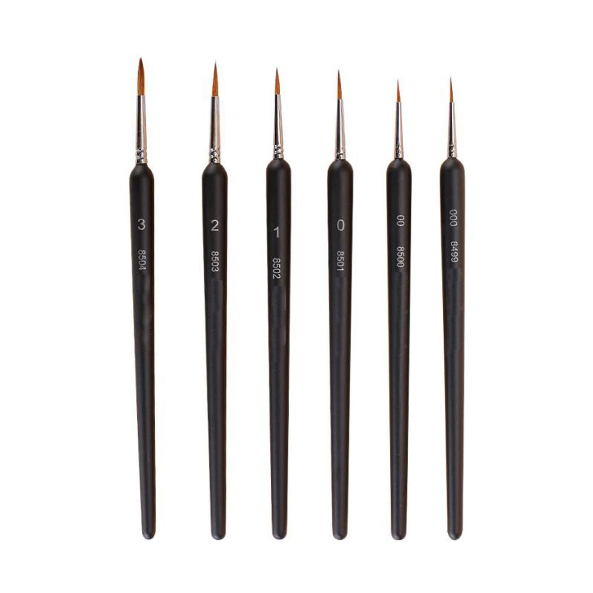 Face Phase, Gradient Brush, Set of 6, Painting Brush, Extra Fine Point, Watercolor Brush, Ink Painting, Acrylic Brush, Plastic Model Paint Brush