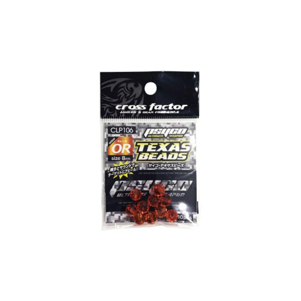 Cross Factor CLP106-OR Psycho Texas Beads, 0.3 inches (8 mm), Orange