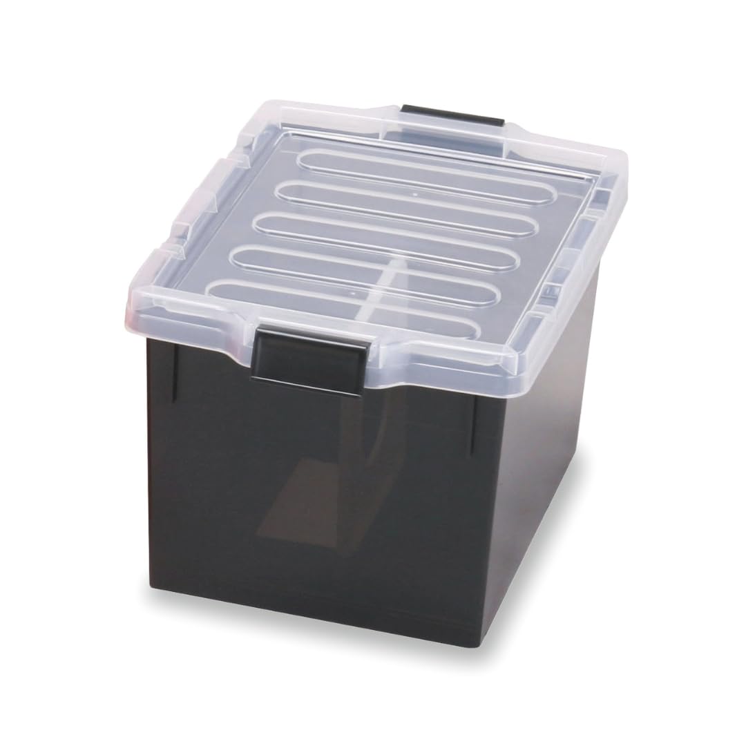 Iseto Doujinshi Storage Case, Black, Modern, Doujinshi and Book Storage Case, 13.6 x 9.6 x 8.3 inches