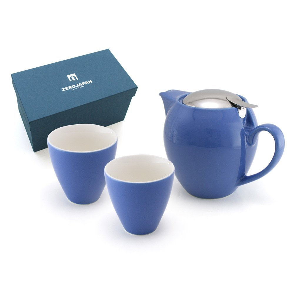 ZEROJAPAN Gift Set Universal Teapot for 4 People & 2 Teacup Talls Blueberry ZG-004 BB