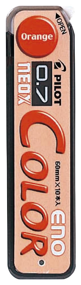 Pilot Color Mechanical Pencil Lead Eno, 0.7mm, Orange, 10 Leads (HRF7C-20-O)