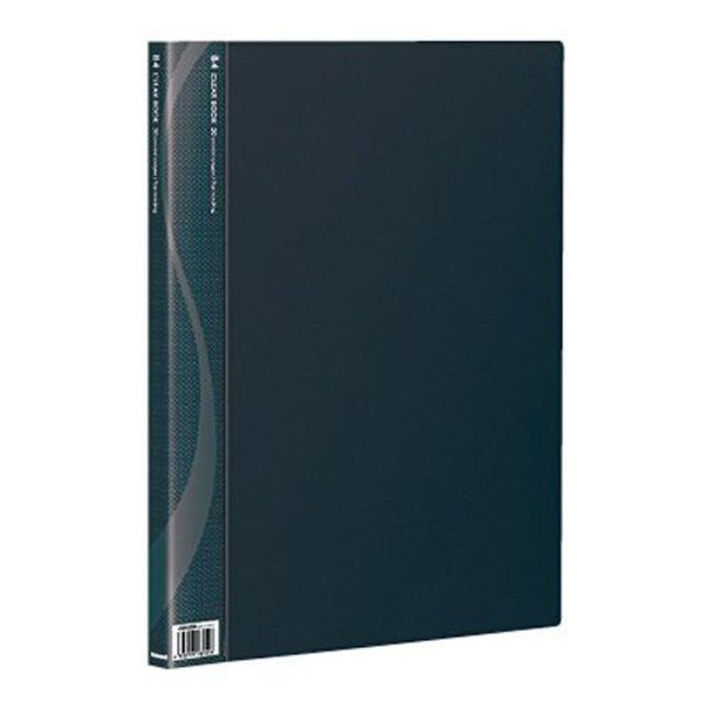Nakabayashi CB1022D-N B4 Clear Book, Clear File, 20 Pockets, Black