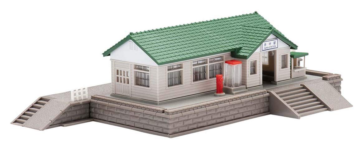 TOMYTEC 4202 N Gauge Wooden Station Building Set, Green, Model Railway Supplies