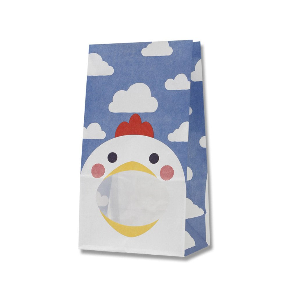 Shimojima Heiko 004082400 Paper Bags with Window, No. 4, Chicken, 5.1 x 3.1 x 9.3 inches (13 x 8 x 23.5 cm), 50 Sheets