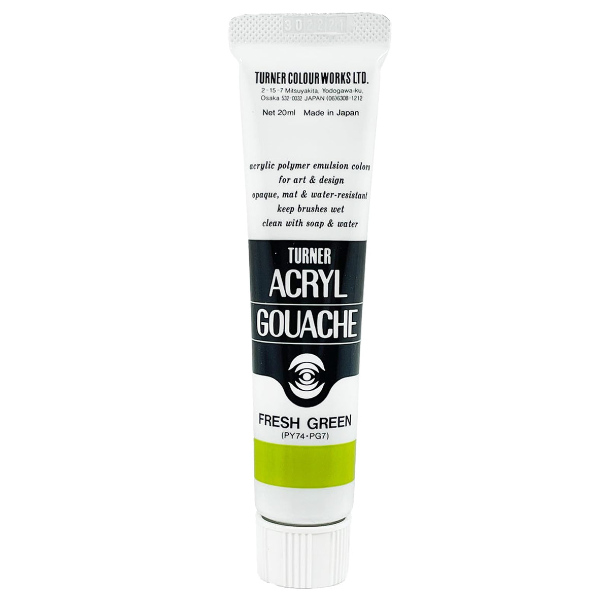 Turner Colour Works Acryl Gouache Artist Acrylic Paint - Single 20 ml Tube - Fresh Green