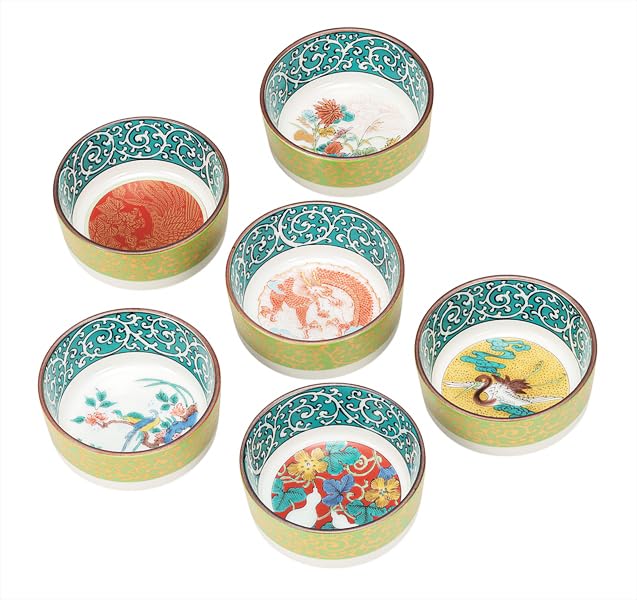 九谷焼いわたや(Kutaniyakiiwataya) Kutani Iwataya K9-1226 Set of Cups, Period Picture