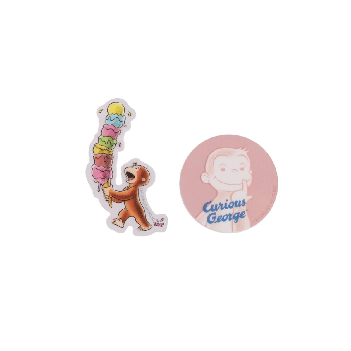 Overglad Curious George Sticker Clear Sticker Set ice Cream CGG-010