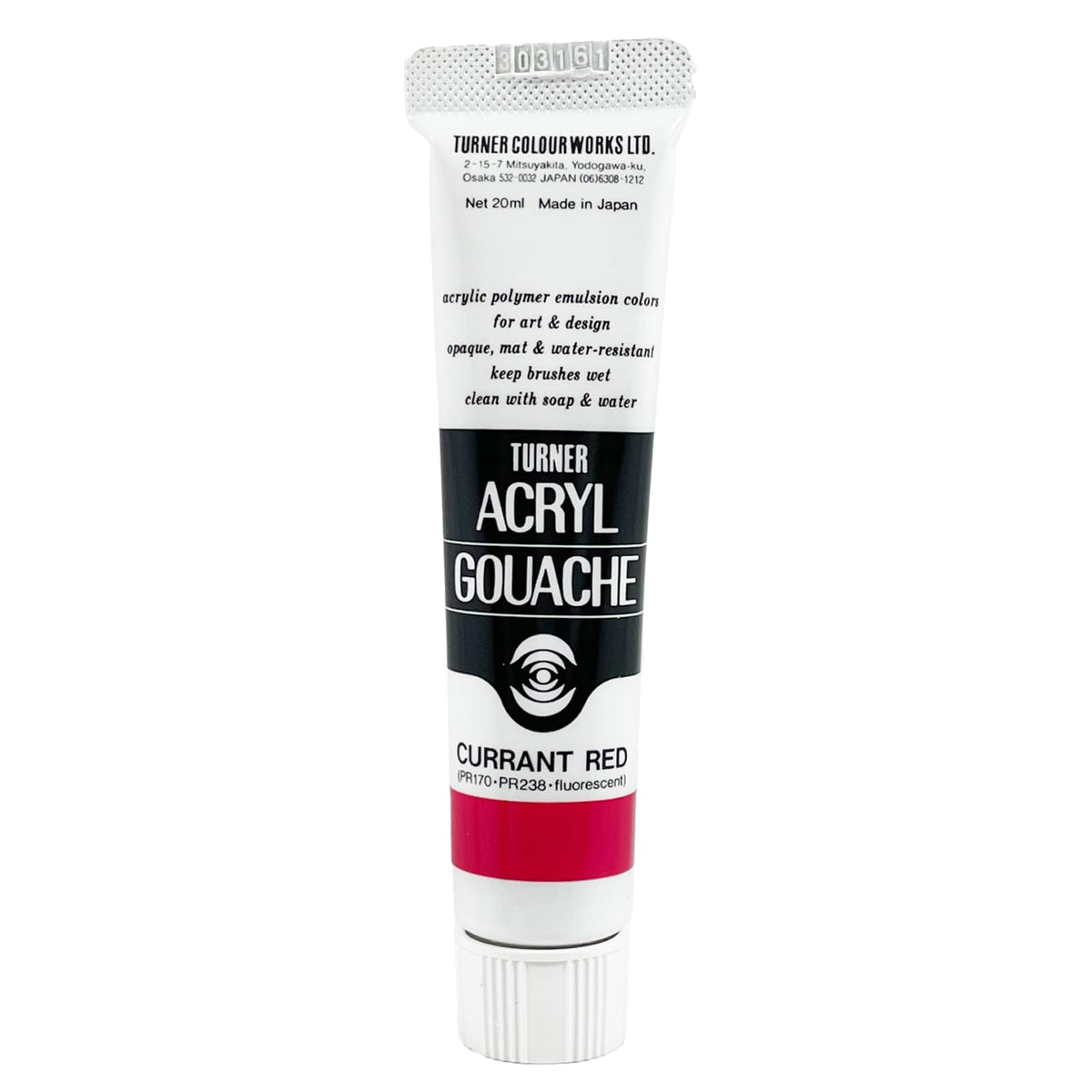 Turner Colour Works Acryl Gouache Artist Acrylic Paint - Single 20 ml Tube - Currant Red