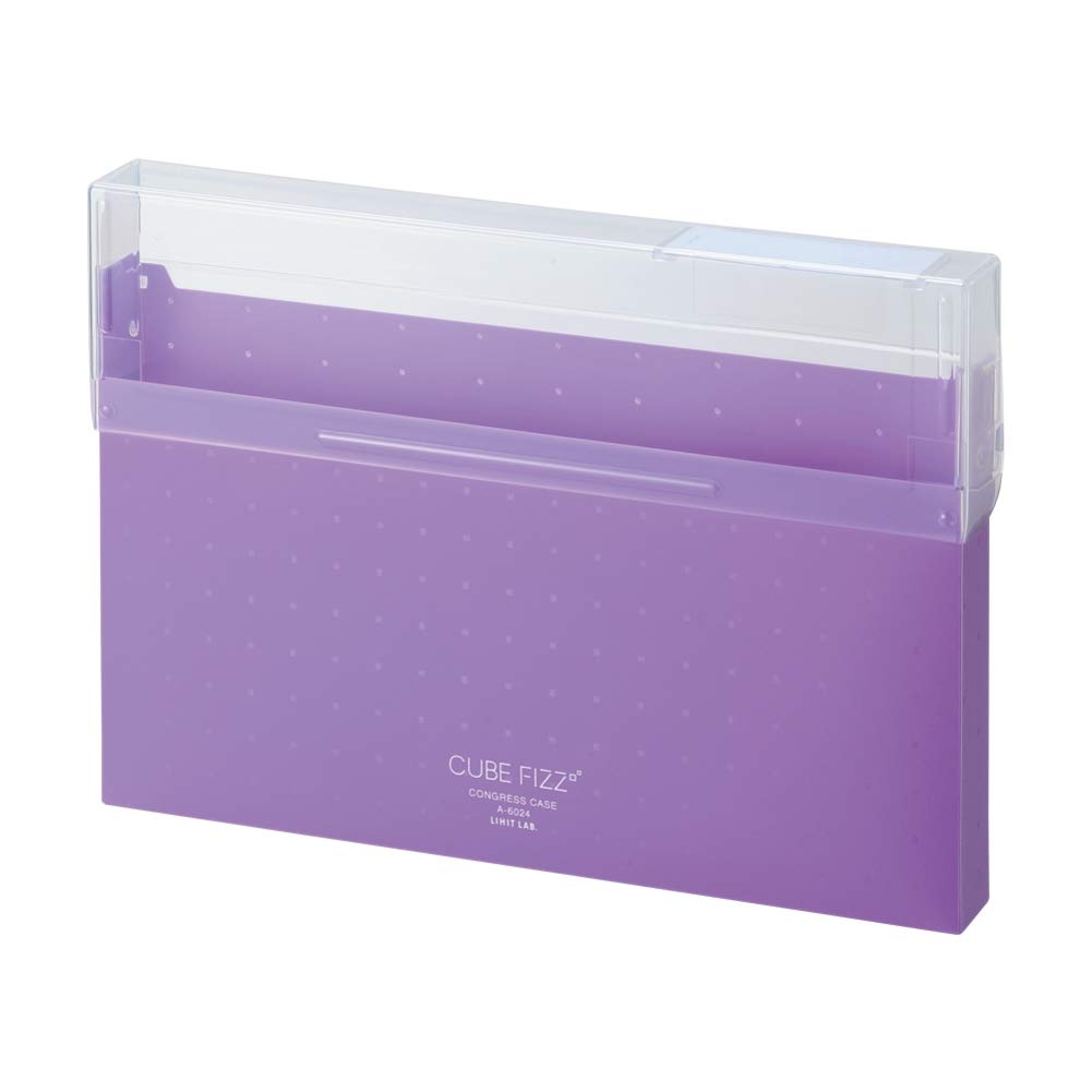 Lihit Lab A6024-10 Document File Case, Congress Case, A4 CUBE FIZZ Purple, Opaque