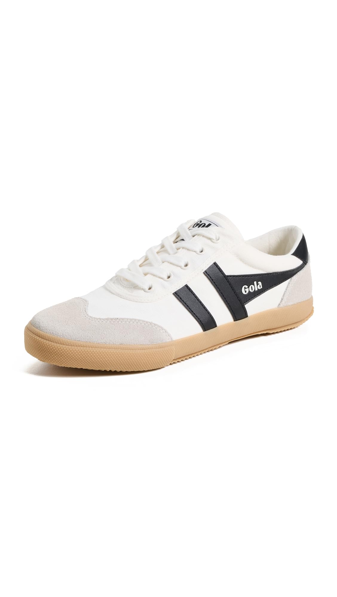Gola Women's Badminton Sneakers, Off White/Black/Gum, 9 Medium US