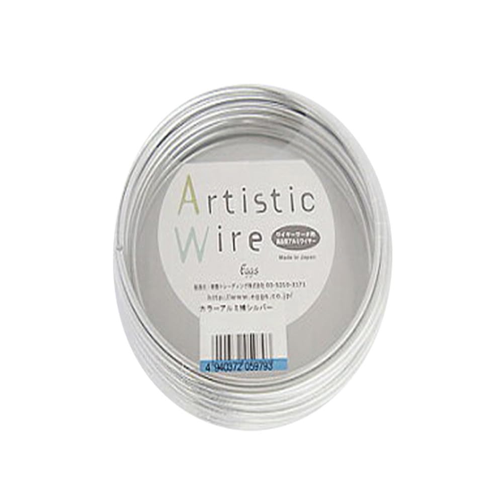 Taiho Trading Artistic Wire Color Aluminum Wire, Silver, 0.04 in x 32.8 ft (1.0 mm x 10 m)