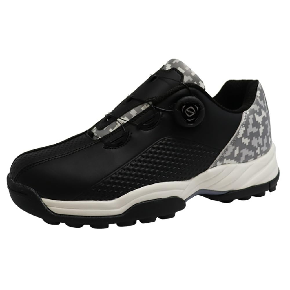FOURSENCE(フォーセンス) Men's Walking Fossil Dial Golf Spikeless Sports, Trekking, Climbing Shoes, BLACKxCAMO, 27.0 cm 3E