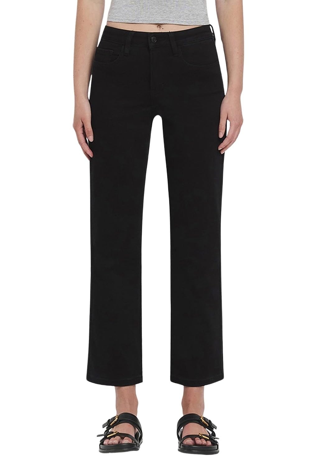 VERVET Women's High-Rise Ankle Straight Jeans in Catchy (30, Catchy)