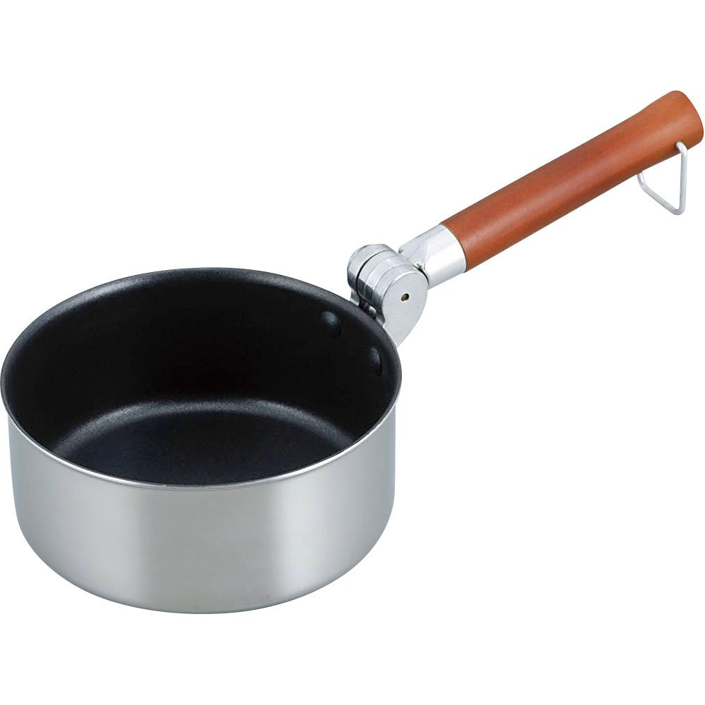 Wahei Freiz RA-9408 Milk Pan, 5.5 inches (14 cm), Foldable, Handle, Compact Storage, Camping, Outdoors, Induction and Gas Compatible