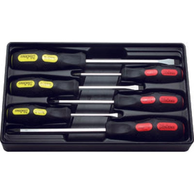 Ko-ken PK166PS/6 Screwdriver Set PH1-2-3 SL5-6-8 Plastic Tray 6-Pc