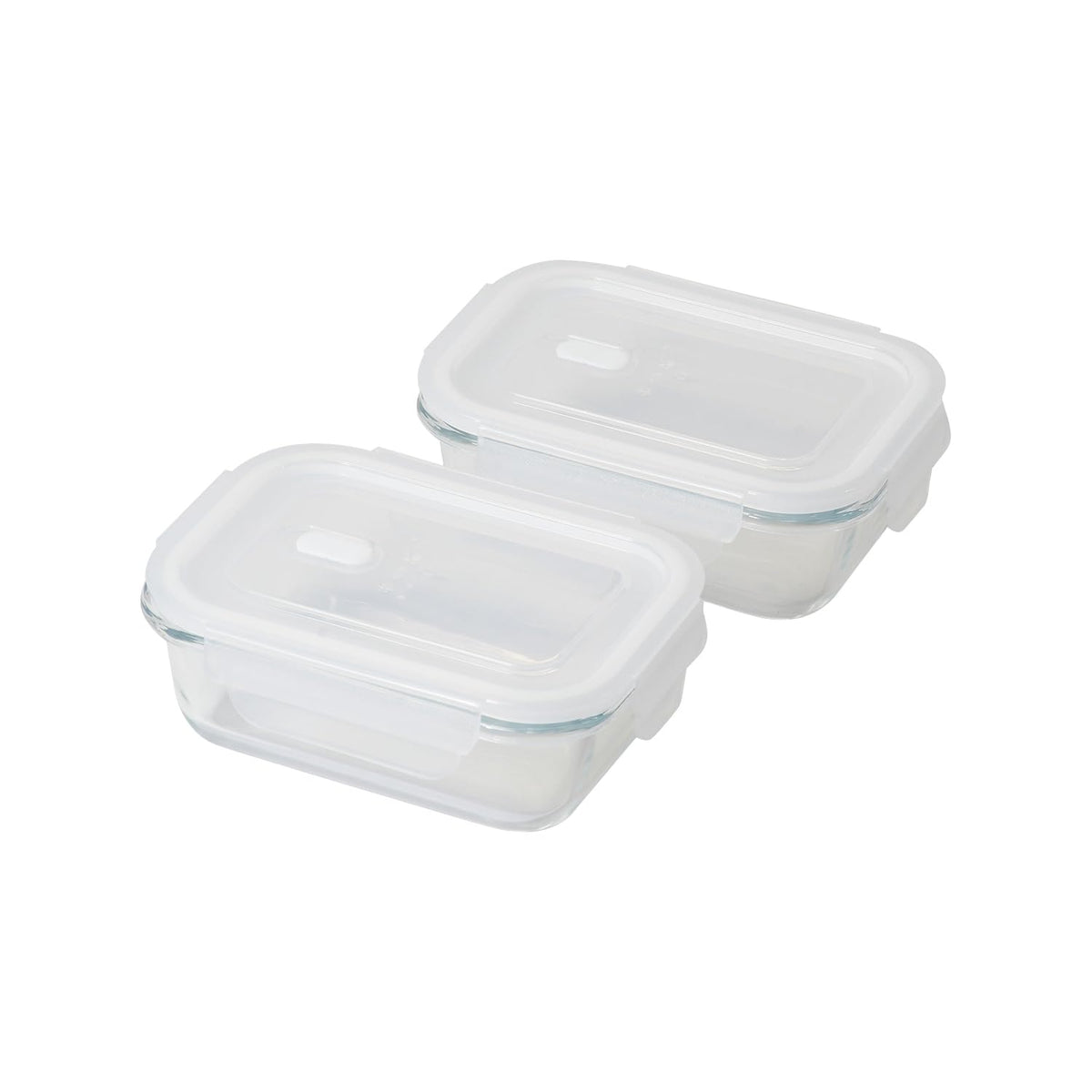 Pearl Metal Kitchen Mate HC-26 Storage Container, Heat Resistant Glass, Square, 12.8 fl oz (380 ml), Set of 2, Lid Included, Steam Valve Included, Microwave Safe, Dishwasher Safe, Freezer Safe
