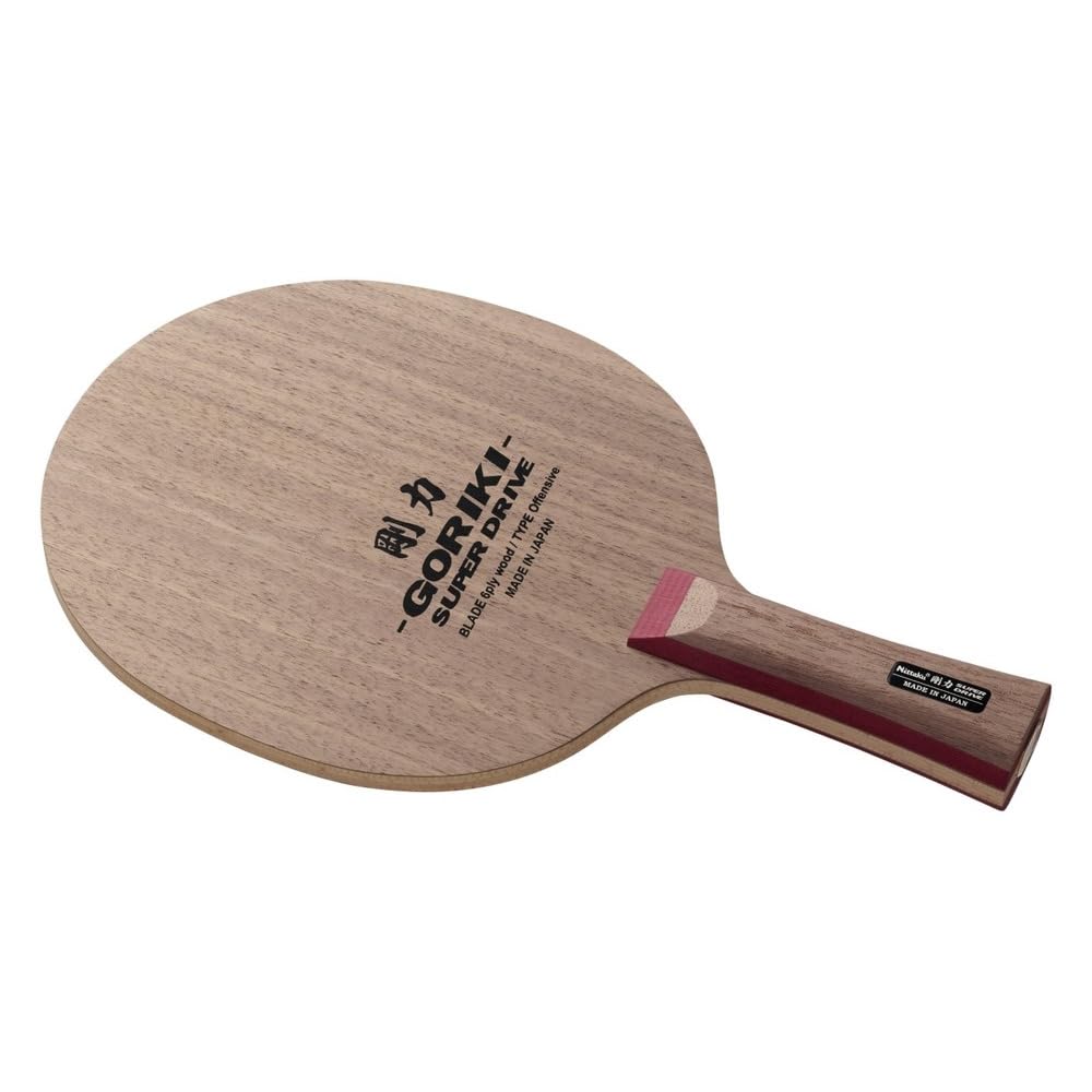 Nittaku NE-6127 Table Tennis Racket, Gouriki Super D, Shake Hand, 6 Pieces, Plywood, Flare