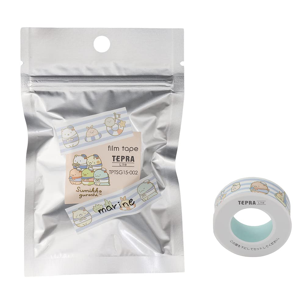 King Jim TPTSG15-002 Tepra Lite Film Tape, Sumikko Gurashi Marine