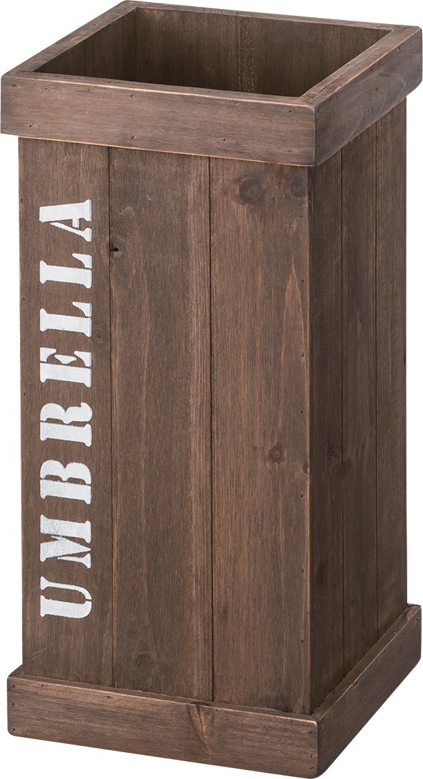 AZUMAYA LFS-474BR Umbrella Rack Stand Holder Organizer 17.3" Inches Height Natural Cedar Wood Material with Vintage Style, W8.5 x D8.5 x H17.3, Brown