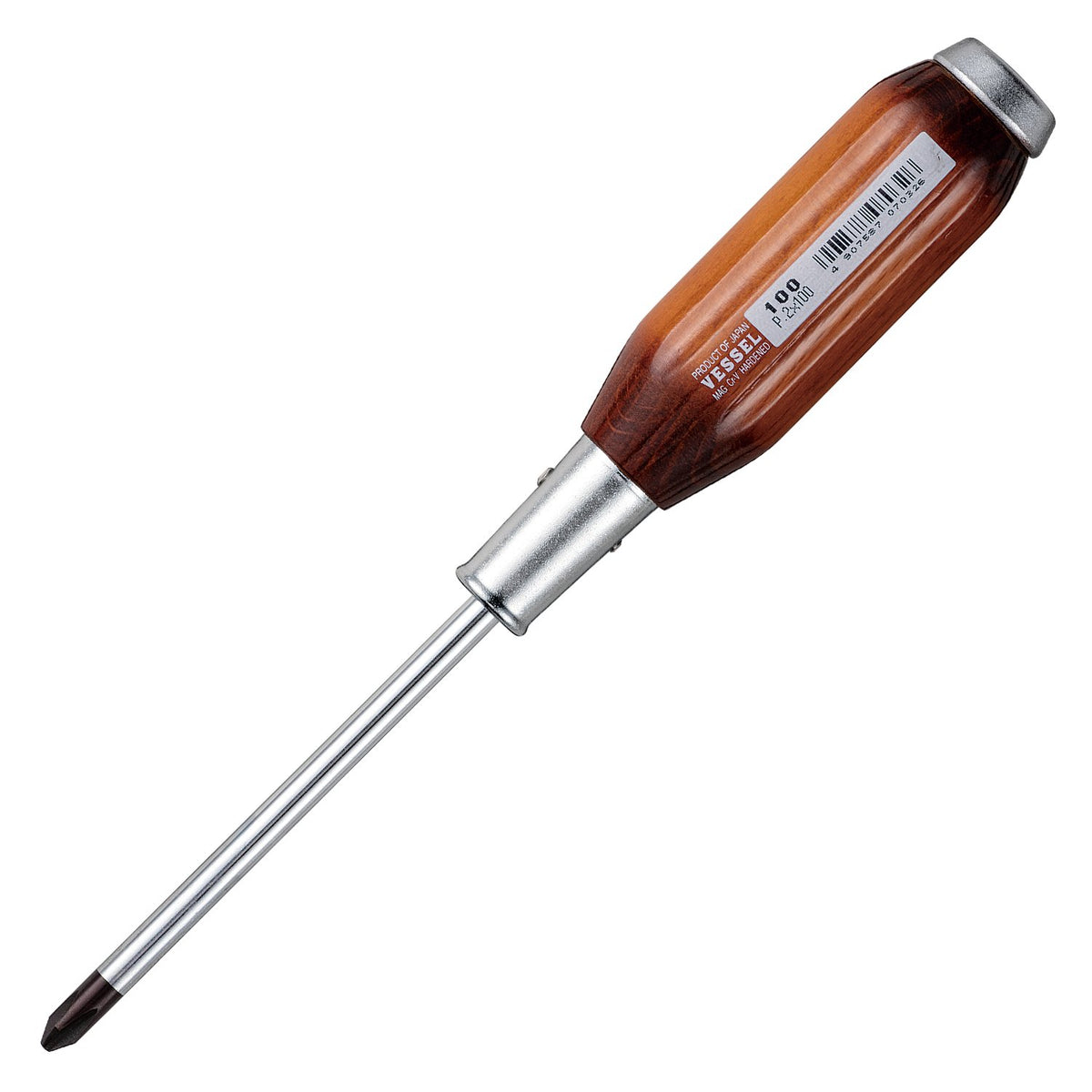 Vessel Strong Penetrating Screwdriver Wooden Handle +2 x 100 100
