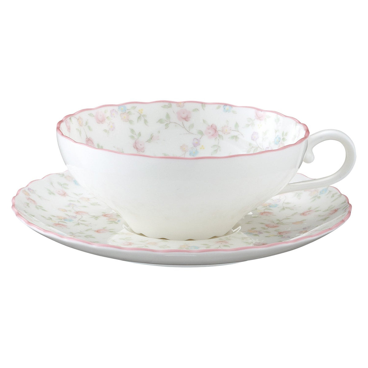 Noritake T58043A/9940 Tea Cup & Saucer 180cc Cutie Rose Microwave Safe Bone China