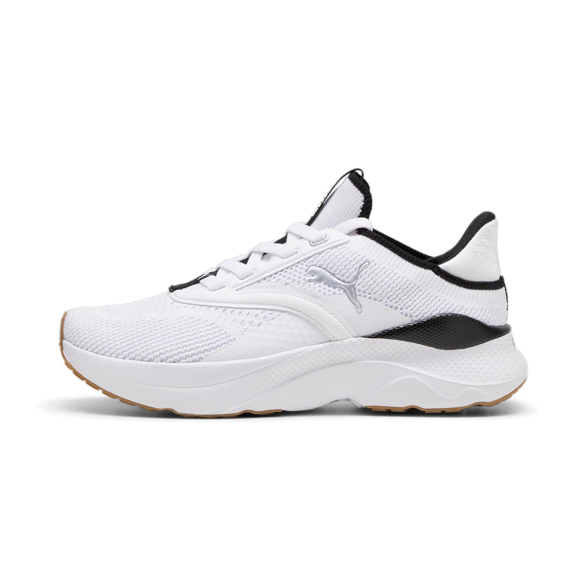 Puma SOFTRIDE Mave Women's Running Shoes, 25 Spring Summer Color Puma White/Puma Black/Puma Silver (02), 24.5 cm