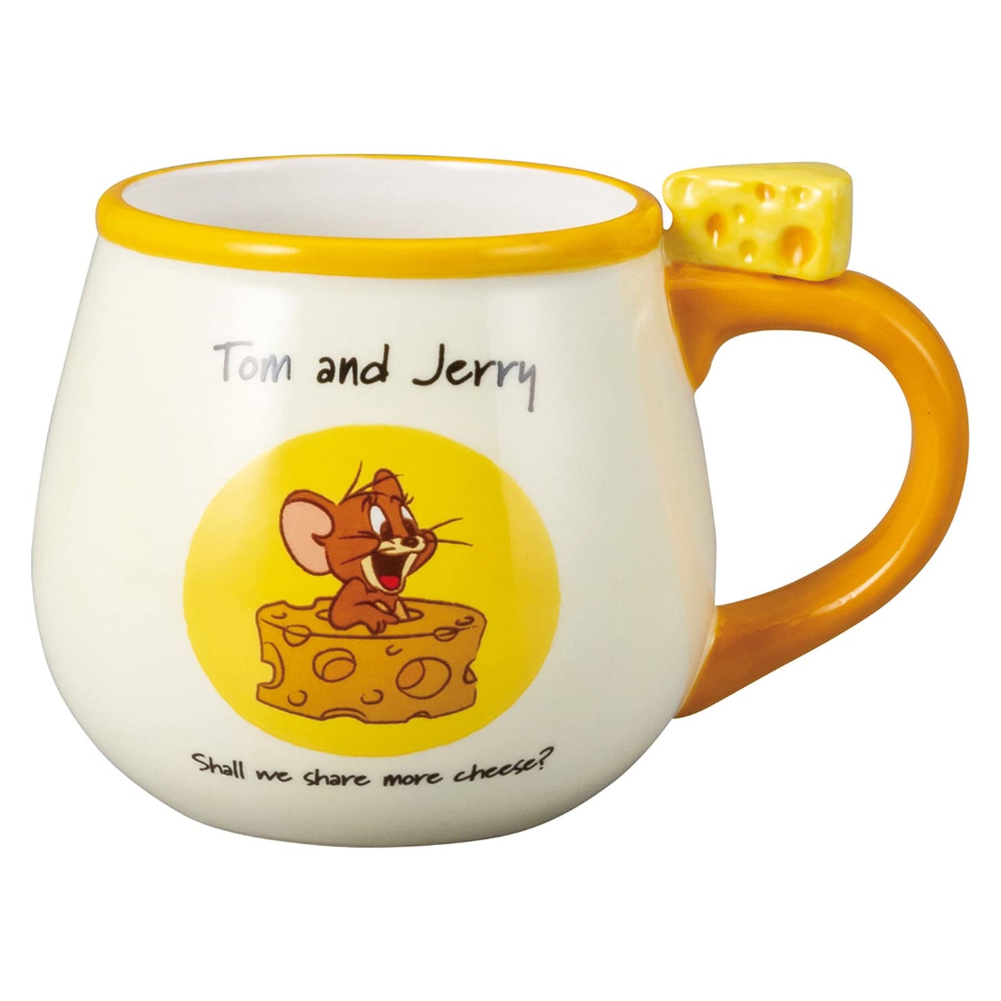 Tom and Jerry SAN3579 Jerry and Cheese Mug with Figure, 11.5 fl oz (340 ml)