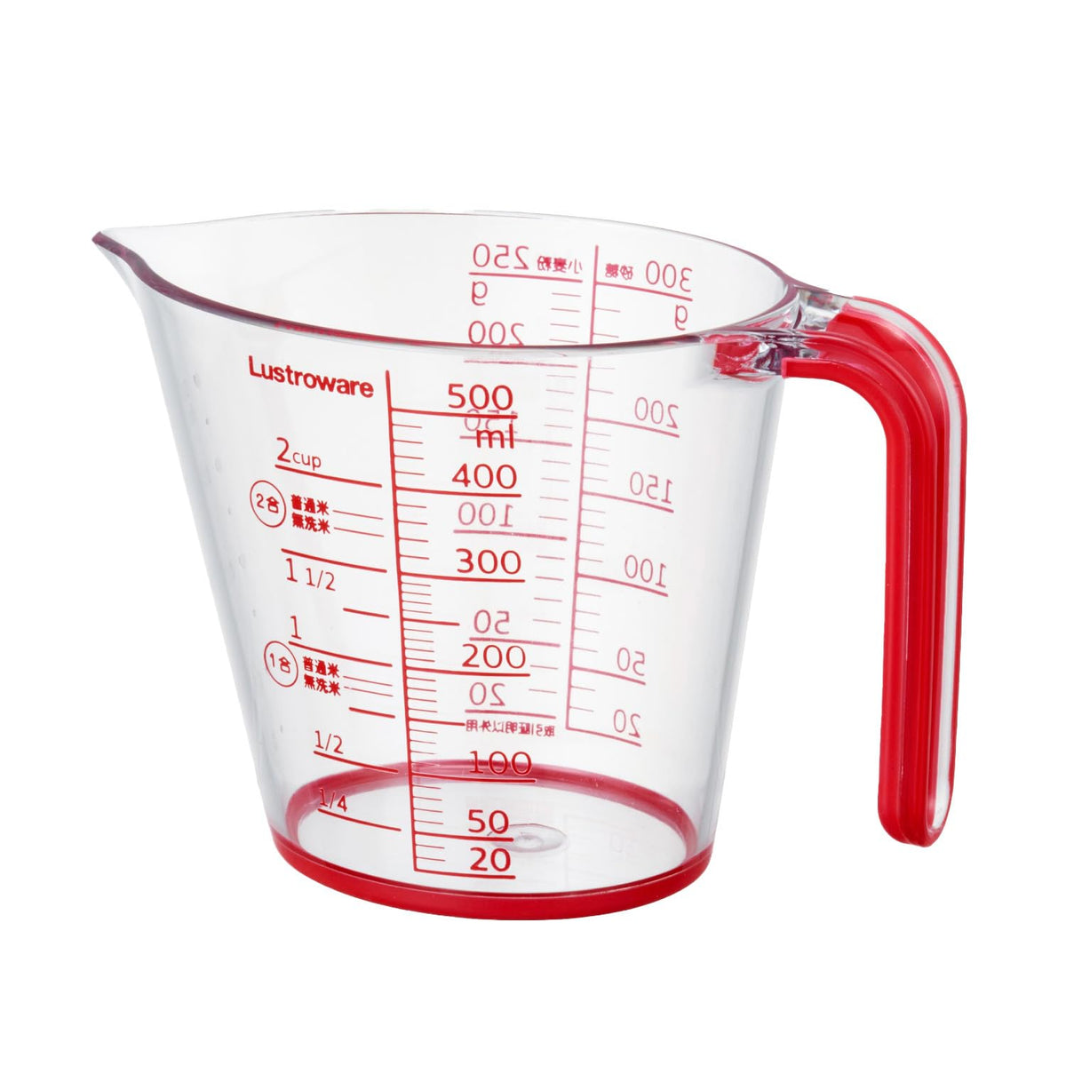 Iwasaki Kogyo K-1558R Iwasaki Measuring Heat Resistant Cup, Made in Japan, Measuring Cup, 16.9 fl oz (500 ml), Red