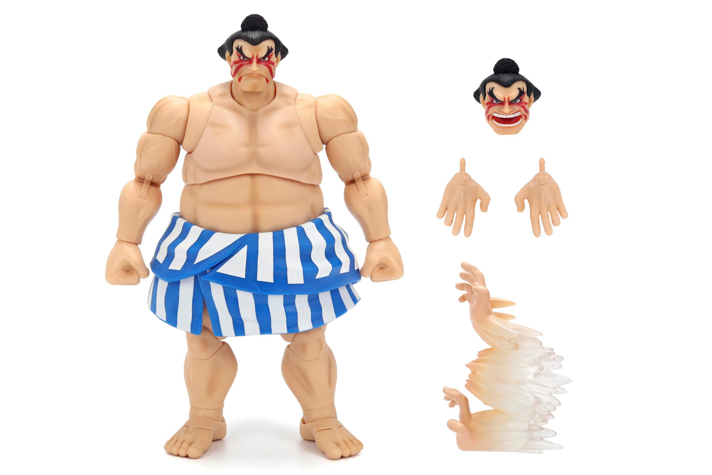 Jada Street Fighter II E. Honda Action Figure – 1:12 Deluxe Scale Toys – 6" Tall, Fully Articulated, Collector Packaging