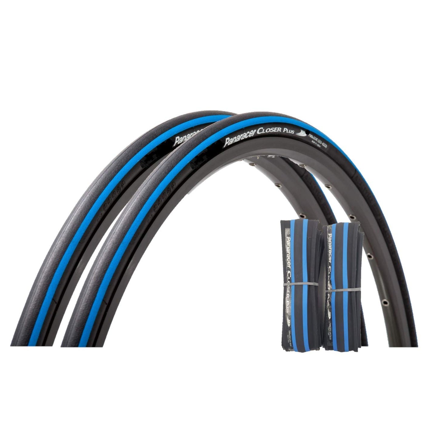 Panaracer F725-CLSP-L-2P Clincher Tires, 700 x 25C, Blue (for Road Bikes, Cross Bikes, Road Races, Commuting to Work or Touring, Simple Packaging, 2 Pieces, Blue Line