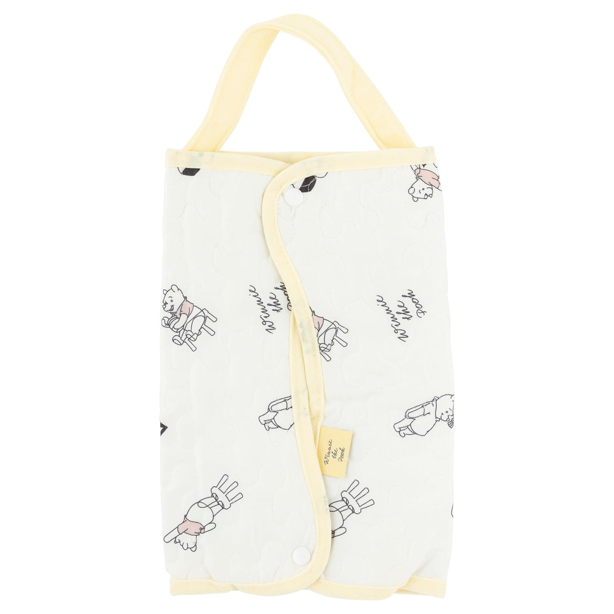 MORIPiLO Winnie The Pooh Beige Ebull Tissue Cover, 11.0 x 4.7 inches (28 x 12 cm), Disney Official Character Goods, Tissue Case, Car Hanging, Quilting, Peach Skin, Korean Interior