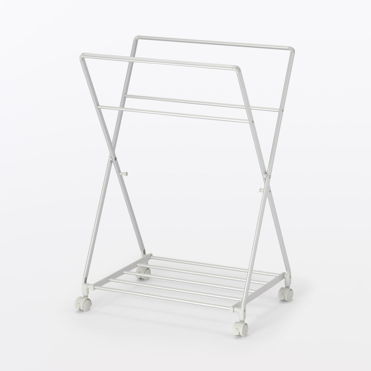 MUJI 23021203 Aluminum Folding Lightweight Laundry Wagon, Approx. Width 18.7 x Depth 12.6 x Height 25.0 inches (46 x 32 x 63.5 cm) (When Installed)