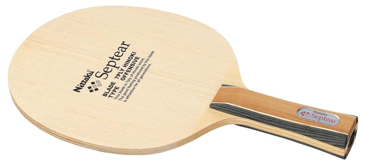 Nitaku NE-6781 Table Tennis Racket, Septure, Shakehand for Attacks, 7-Piece Plywood, Flare