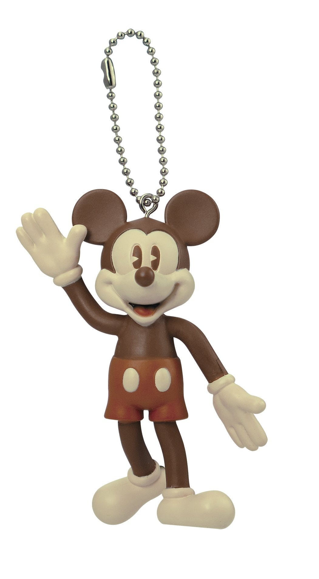 Disney Retro Mickey Mouse Bendable Key Chain (Brown) Key Accessory, Multi-Colored, 3"