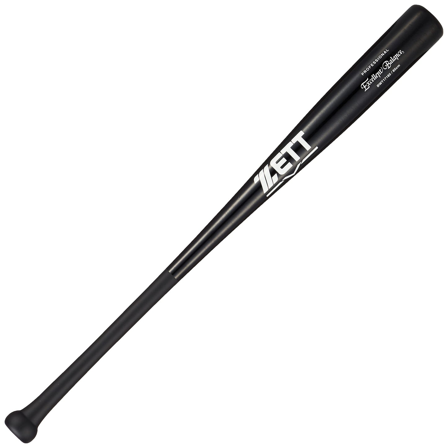 Zett BWT17185 Rigid Baseball Bat Excellent Balance, Wooden (Maple, 4 Sided Stretched), 33.5 inches (85 cm), 32.7 oz (900 g), Average Black (1900NE)