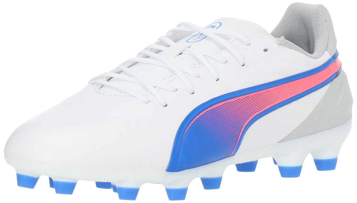 PUMA(プーマ) Men's Shoes Soccer Cleats, 24 Fall/Winter Colors Puma White/Blue Masing/Flat Light Gray (02), 27.5 cm