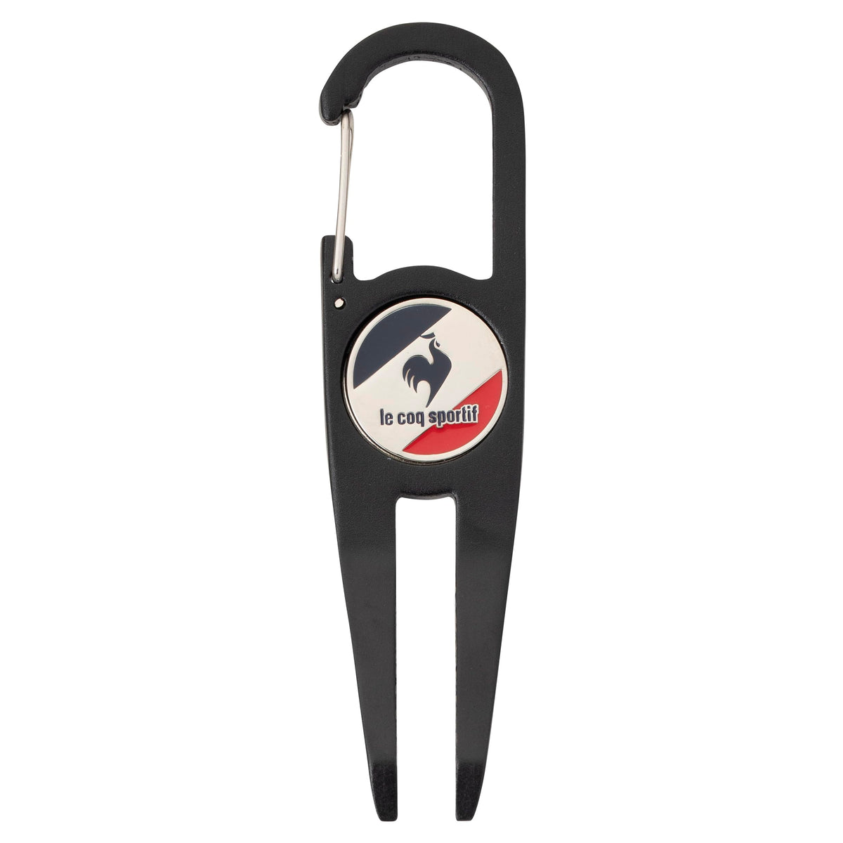 Coq Sportif QQBWJX01 Green Fork, Classic with Marker, Carabiner, Convenient to Carry Accessories, Golf, New Model BK00 (Black), One Size