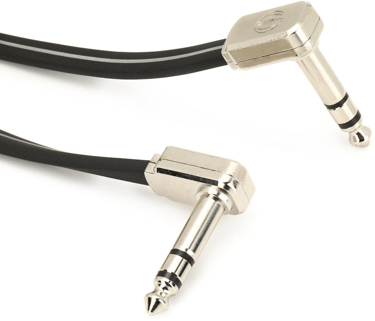 Ernie Ball Flat Ribbon Stereo Patch Cable, 6in, Black (P06408)