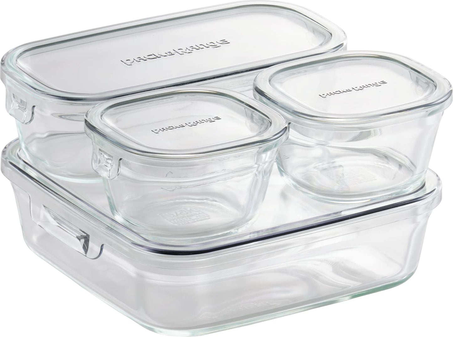 iwaki PCPRN4GY22 Heat Resistant Glass Storage Container, Cool Gray, System Set, Mini Pack & Range